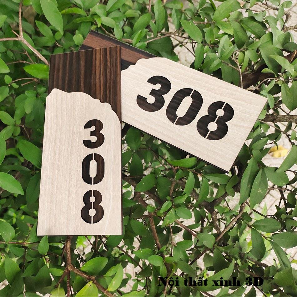 Biển số nhà bằng gỗ đẹp - độc đáo. Nhận thiết kế kích thước kiểu dáng theo yêu cầu