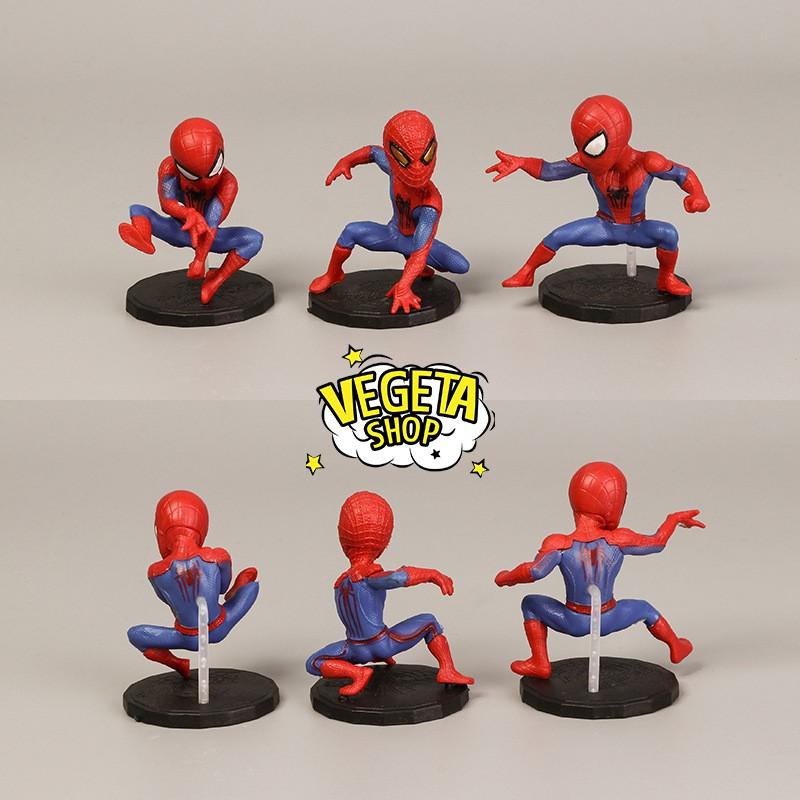 Mô hình Avengers - Marvel - DC - Trọn bộ 6 mô hình Spider Man Electro Lizard - Người Nhện Điện Thằn lằn - Cao 6~10cm