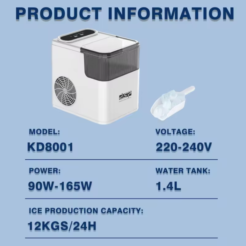 Máy làm đá viên siêu tốc chỉ trong 6 phút thương hiệu cao cấp DSP KD8001 - Hàng Chính Hãng