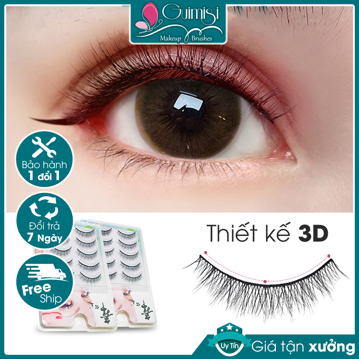 Bộ 5 Cặp Lông Mi Giả 3D Tự Nhiên Siêu Đẹp Chuyên Cho Makeup