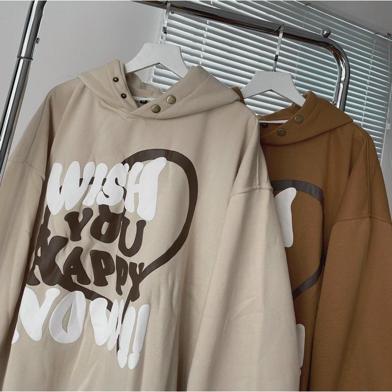 (sẵn) Áo Hoodie Wish You Form Rộng unisex (nam nữ mặc được