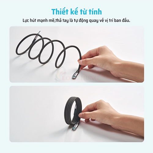 Cáp USB Type-C to Type-C Cuktech Braded Magnetic 240W PD3.1 CMC61 - Hàng chính hãng