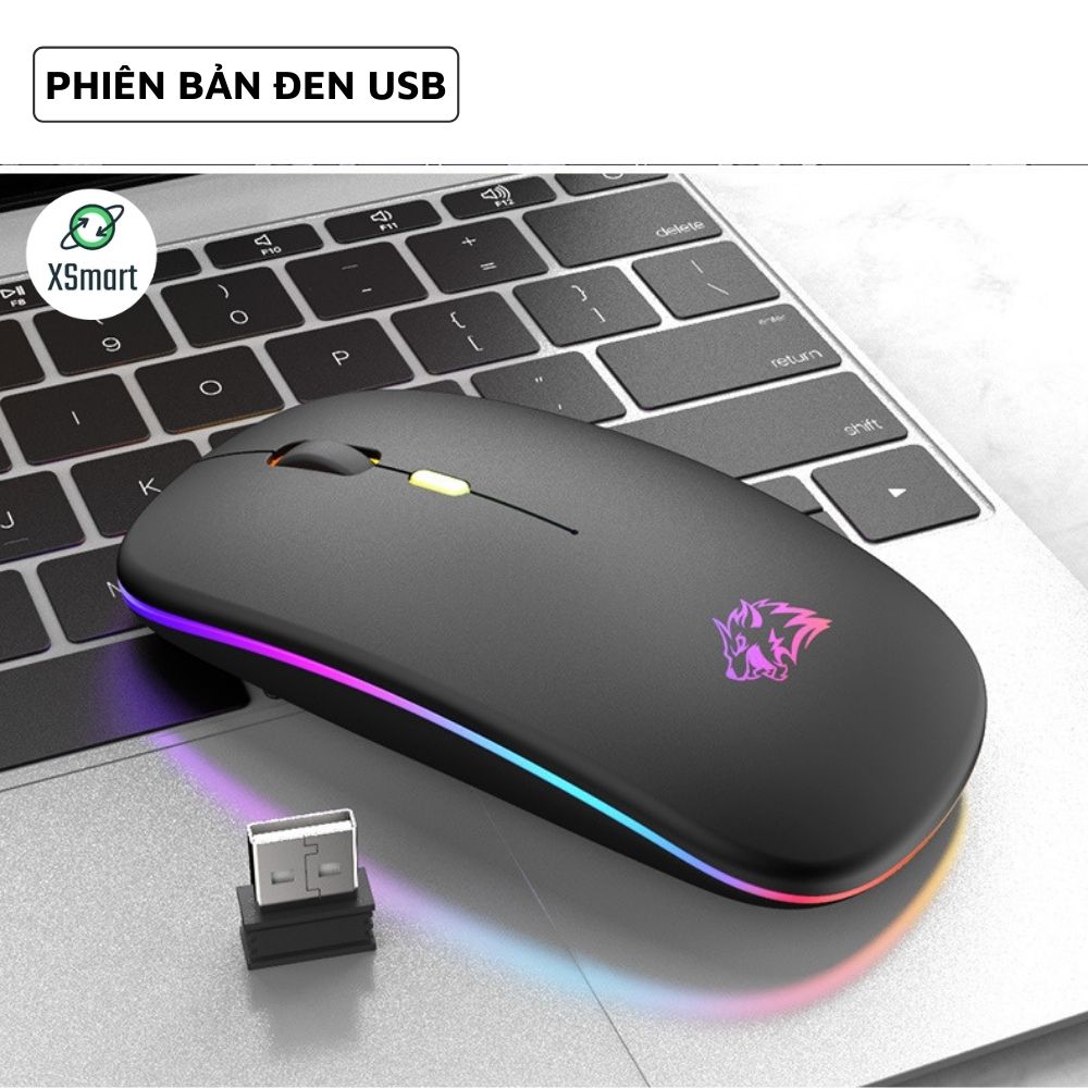 Chuột Không Dây Máy Tính XSmart A2Pro Có Led Đổi Màu Pin Sạc Dùng Văn Phòng, Chơi Game, Làm Việc Cực Chất - Hàng Chính Hãng