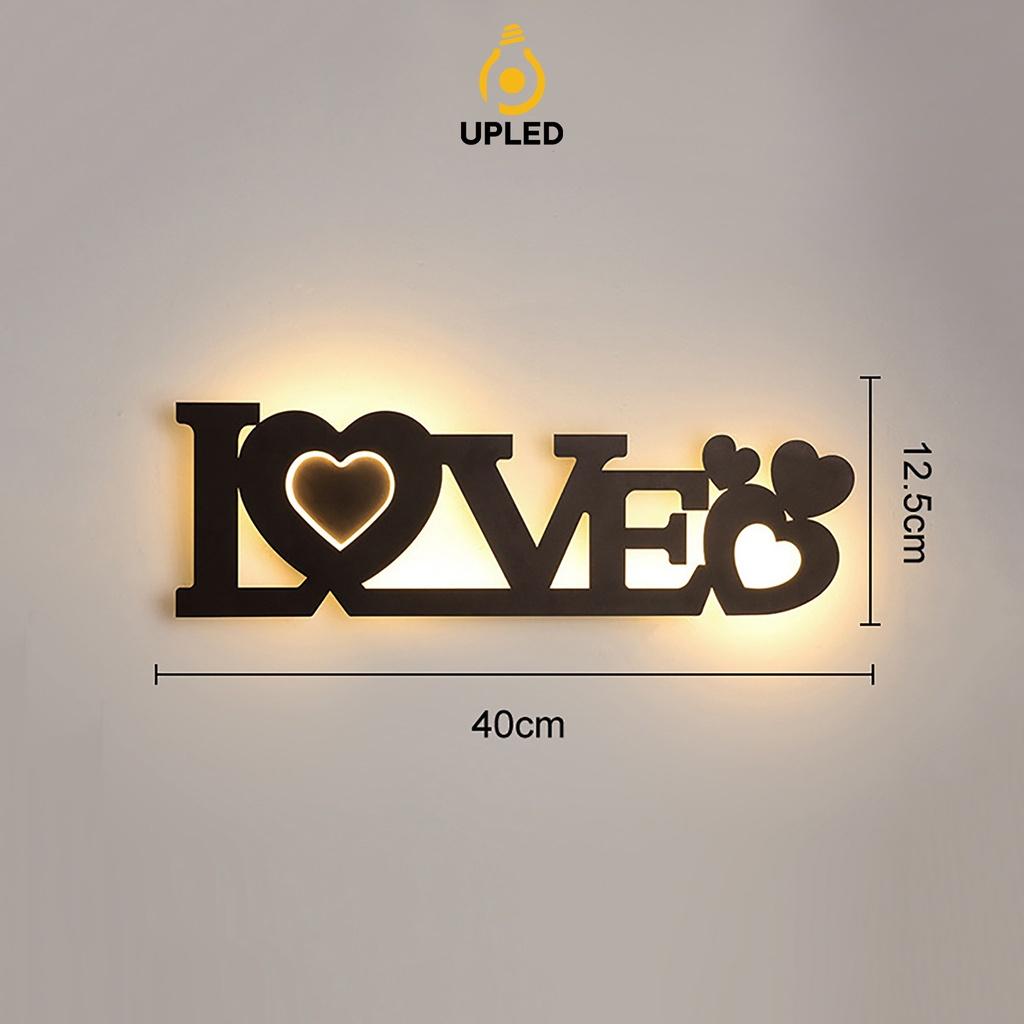 Đèn ngủ treo tường decor UPLED hình chữ HOME LOVE trang trí không gian phòng khách