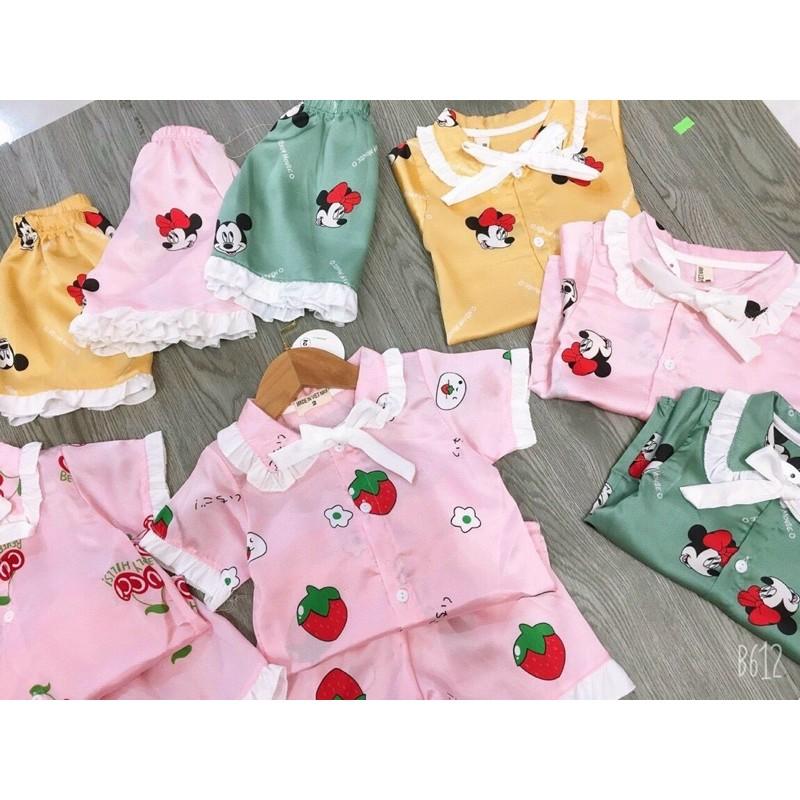 Bộ pizama lụa cho bé gái