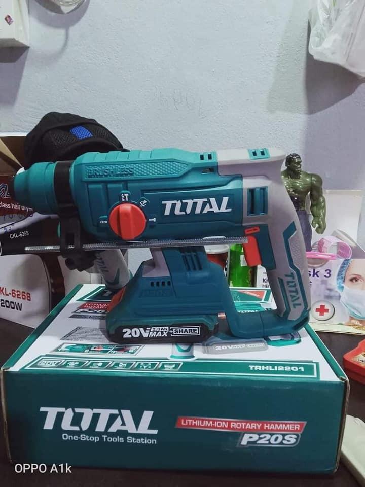 MÁY KHOAN ĐỤC BÊ TÔNG DÙNG PIN 20V 22MM TOTAL TRHLI2201 - HÀNG CHÍNH HÃNG