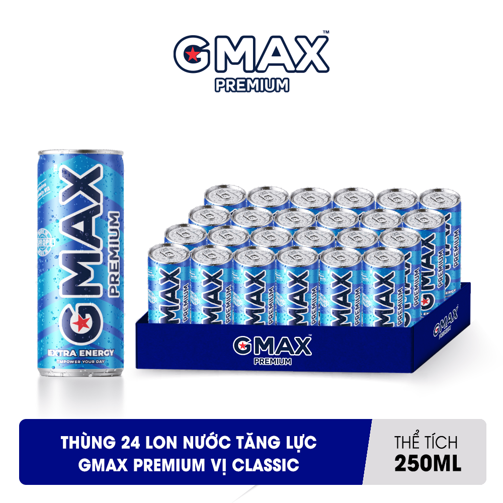 Lốc 24 Lon Nước Tăng Lực Gmax Premium vị Classic