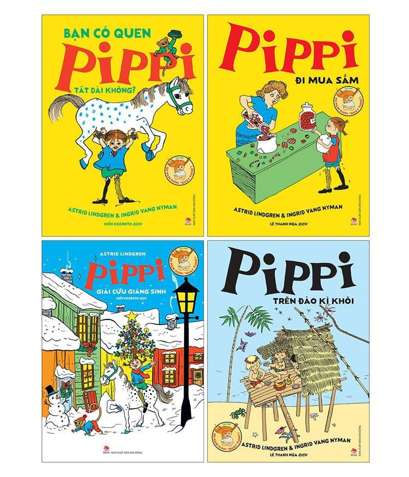 Combo truyện Pippi tất dài (4 cuốn - NXB Kim Đồng)