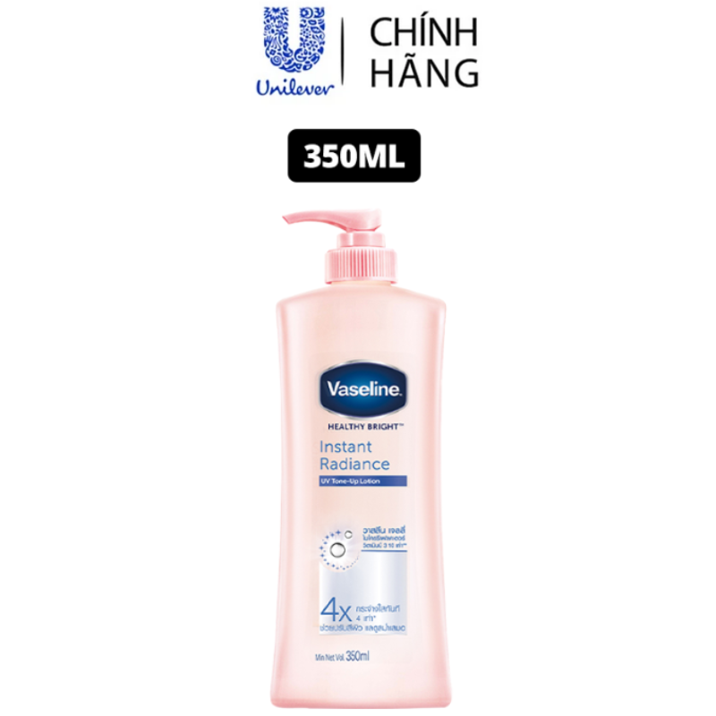 Sữa Dưỡng Thể 350Ml Vaseline Dưỡng Ẩm Sáng Da Instant Radiance Vi Chất Phản Quang Giúp Da Sáng Tức Thì Gấp 4 Lần