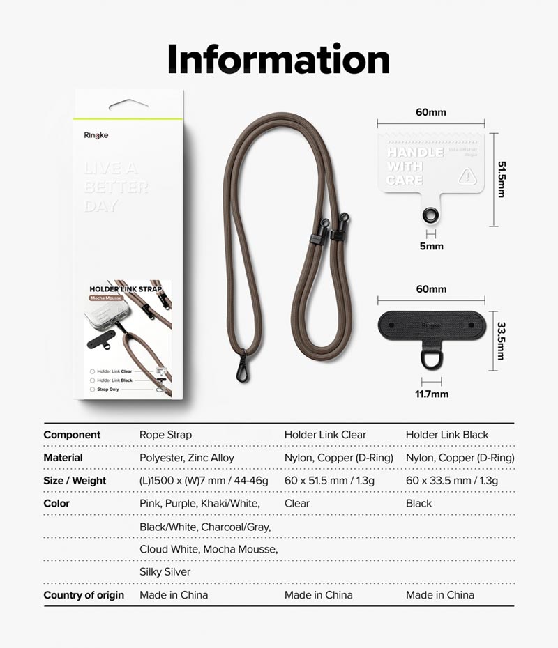 Dây đeo điện thoại RINGKE Holder Link Strap - Hàng Chính Hãng