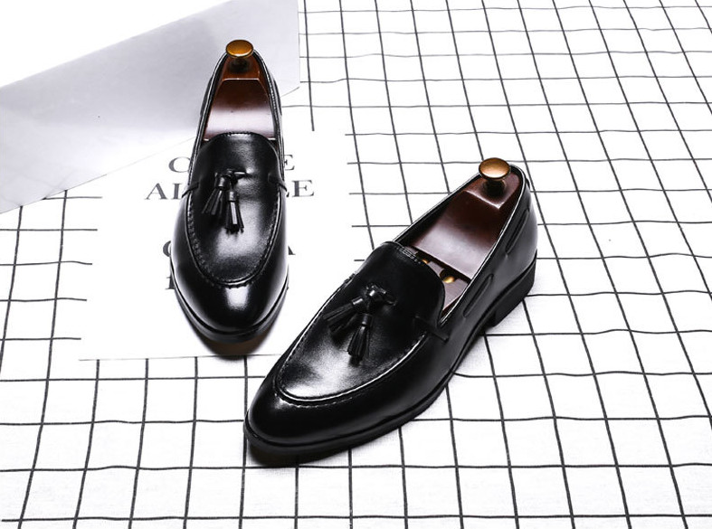 Giày Tây Loafer Tassel Đen