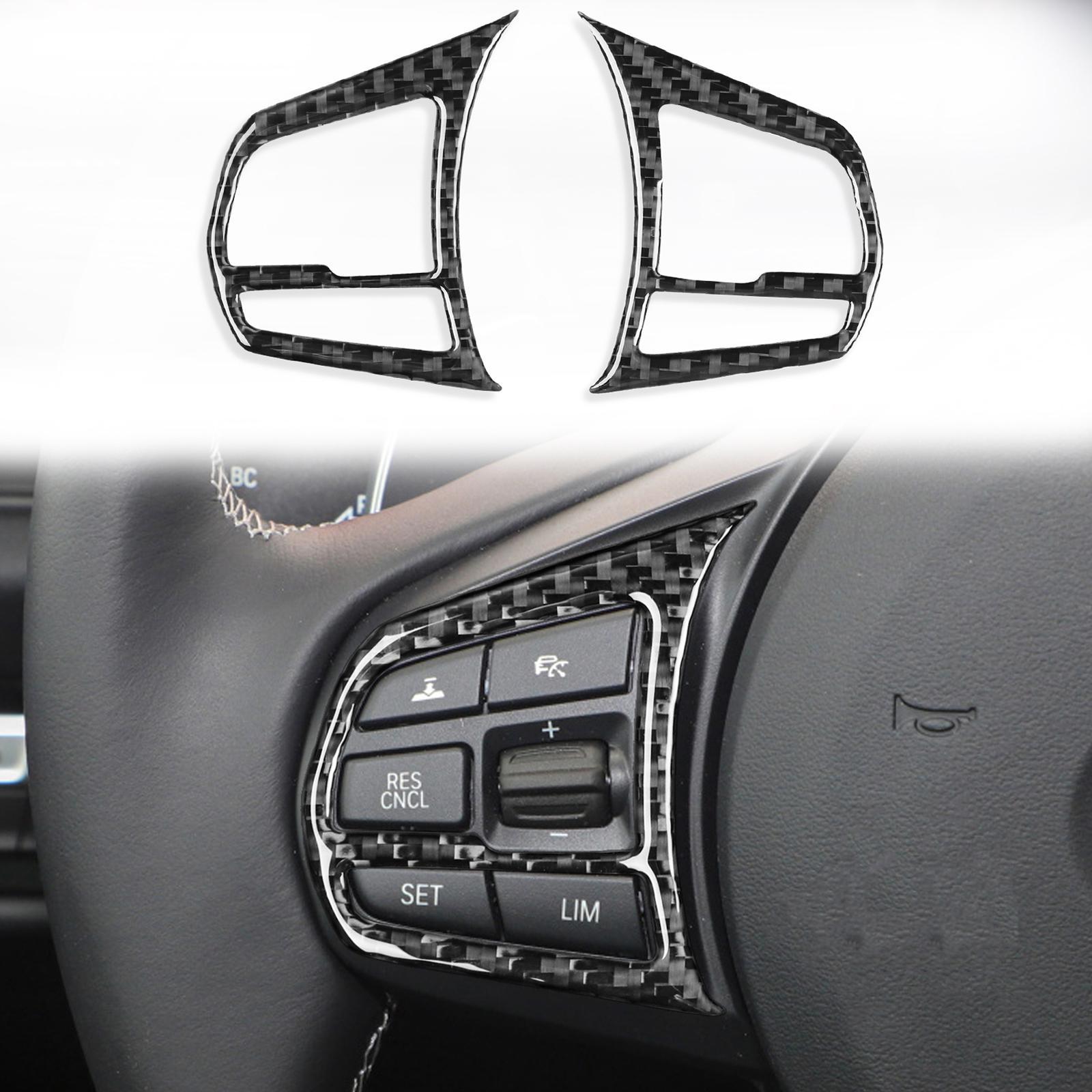 2 Pieces Auto Steering Wheel Button Cover Trim Sticker Carbon Fiber/ for A90 Easy Installation Accessories/