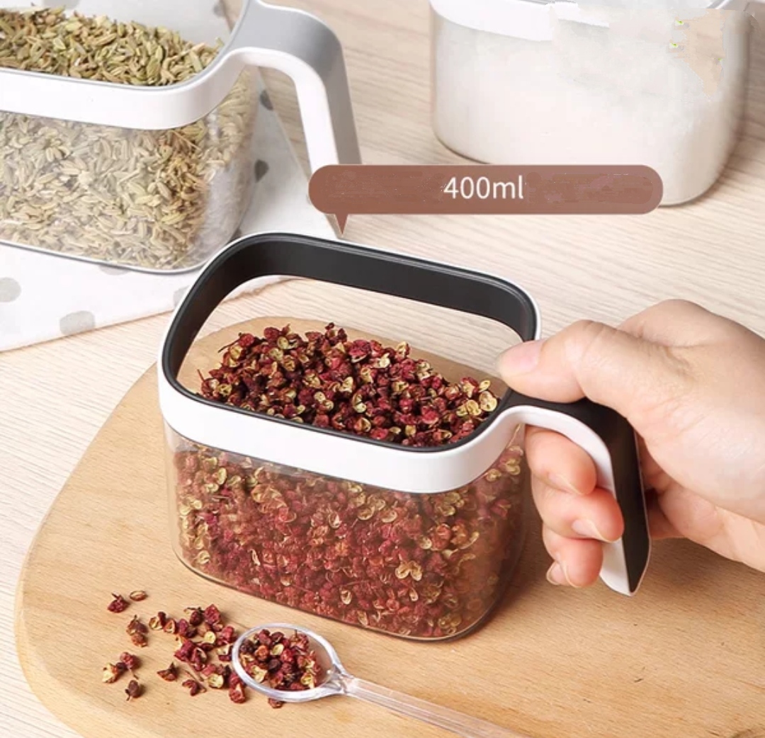 Hàng cao cấp, Bộ 3 hộp đựng gia vị bằng nhựa gắn tường không cần khoan đục màu ngẫu nhiên