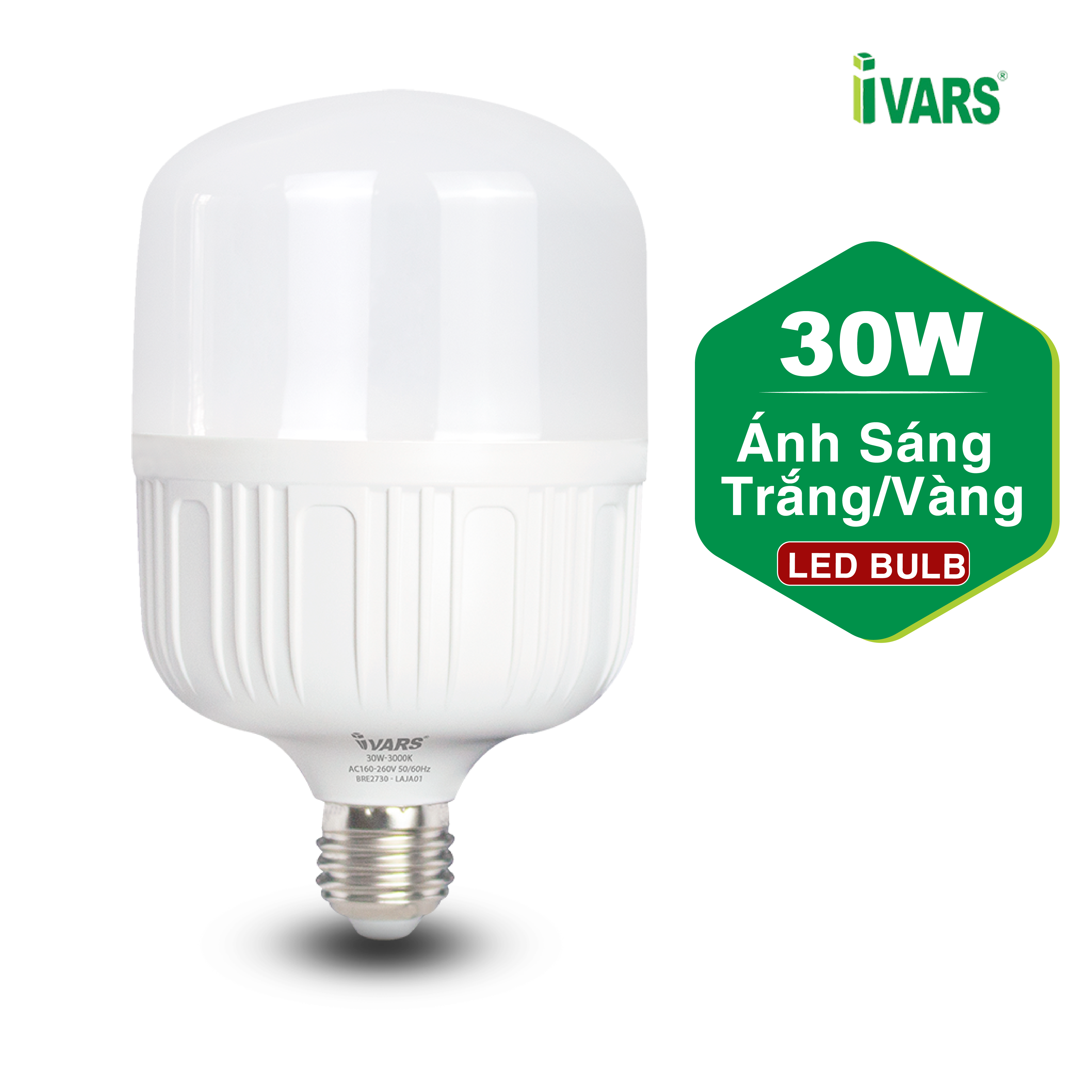 Đèn LED BULB Thương Hiệu IVARS - Công Suất 30W - Hàng chính hãng