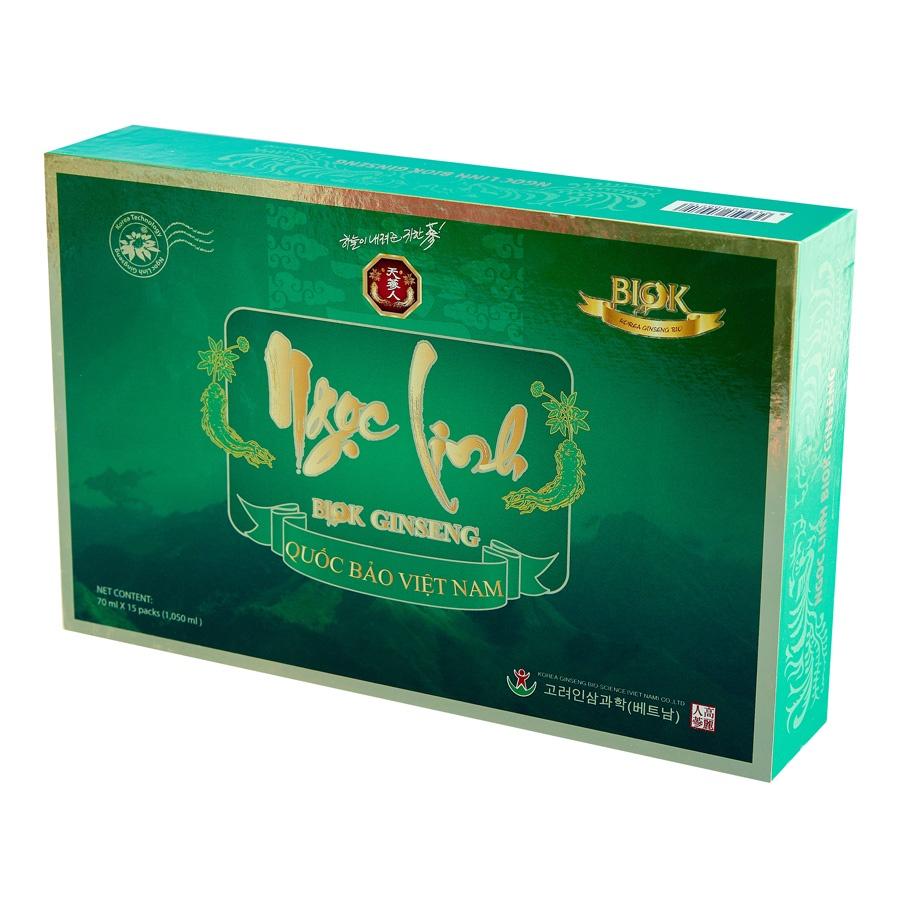 Nước Uống Sâm Ngọc Linh - Quốc Bảo Việt Nam - Hộp Quai Xách (70ml x 15 gói)