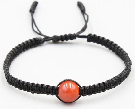 Vòng Tay Thắt Dây Thủ Công Phối Đá Mã Não Cam Tự Nhiên ~8-8.5MM