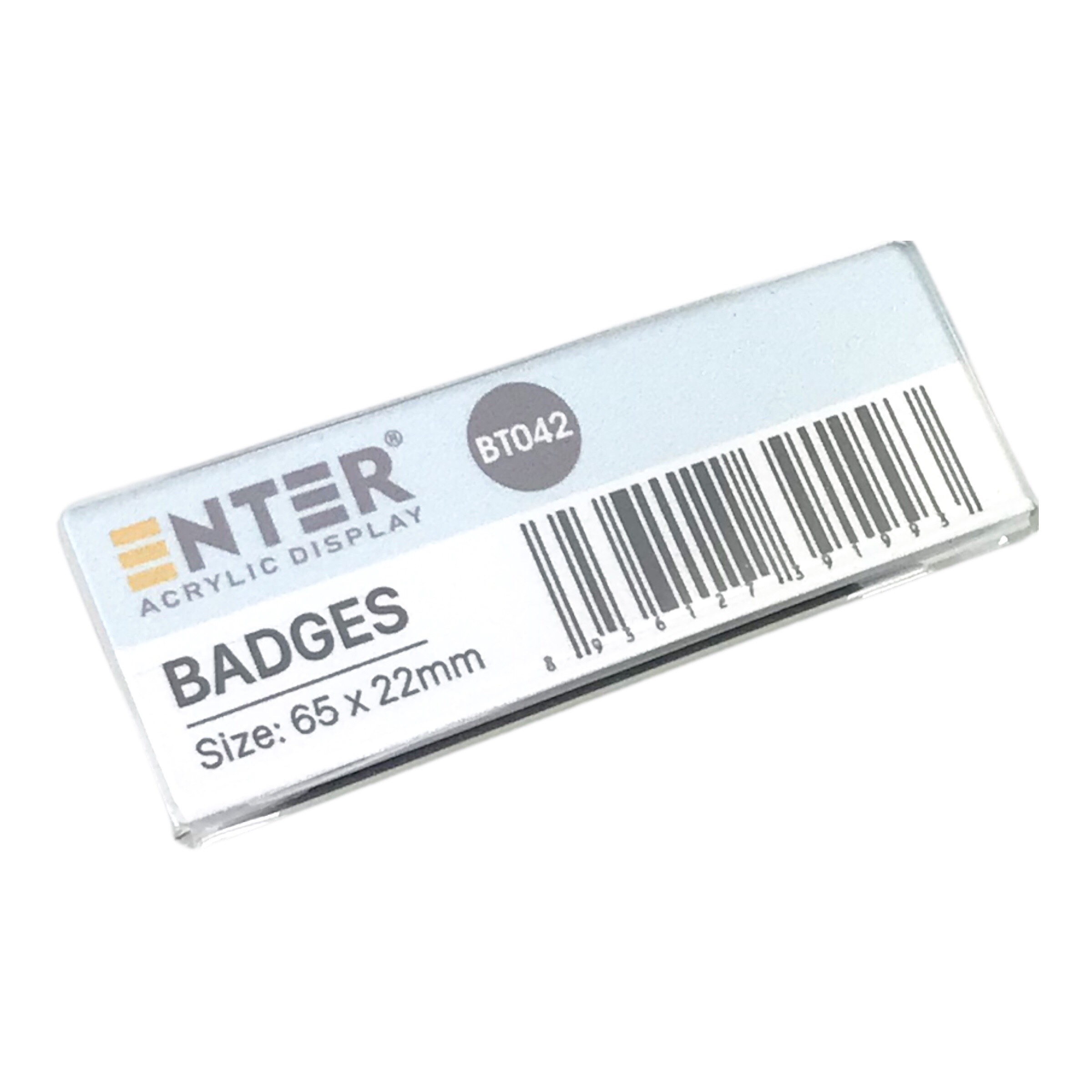 Phôi thẻ tên mica Enter BT042 65x22mm gắn nam châm N010 - Bịch