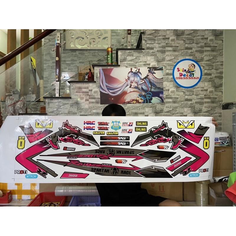 Tem rời dành cho xe Raider hồng đen