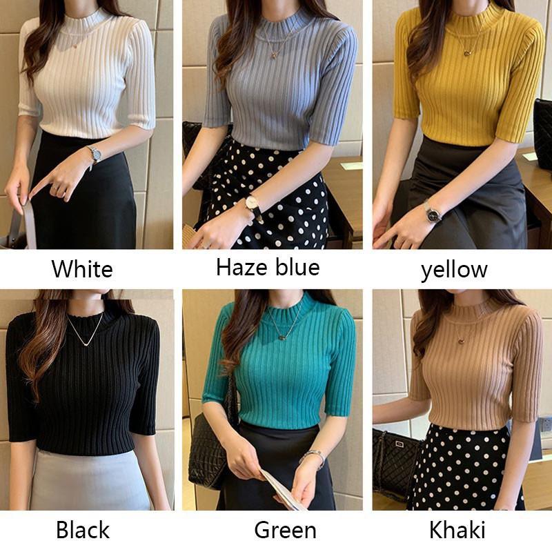 Áo Thun Nữ Tay Dài Ôm Dáng Phong Cách Hàn Quốc