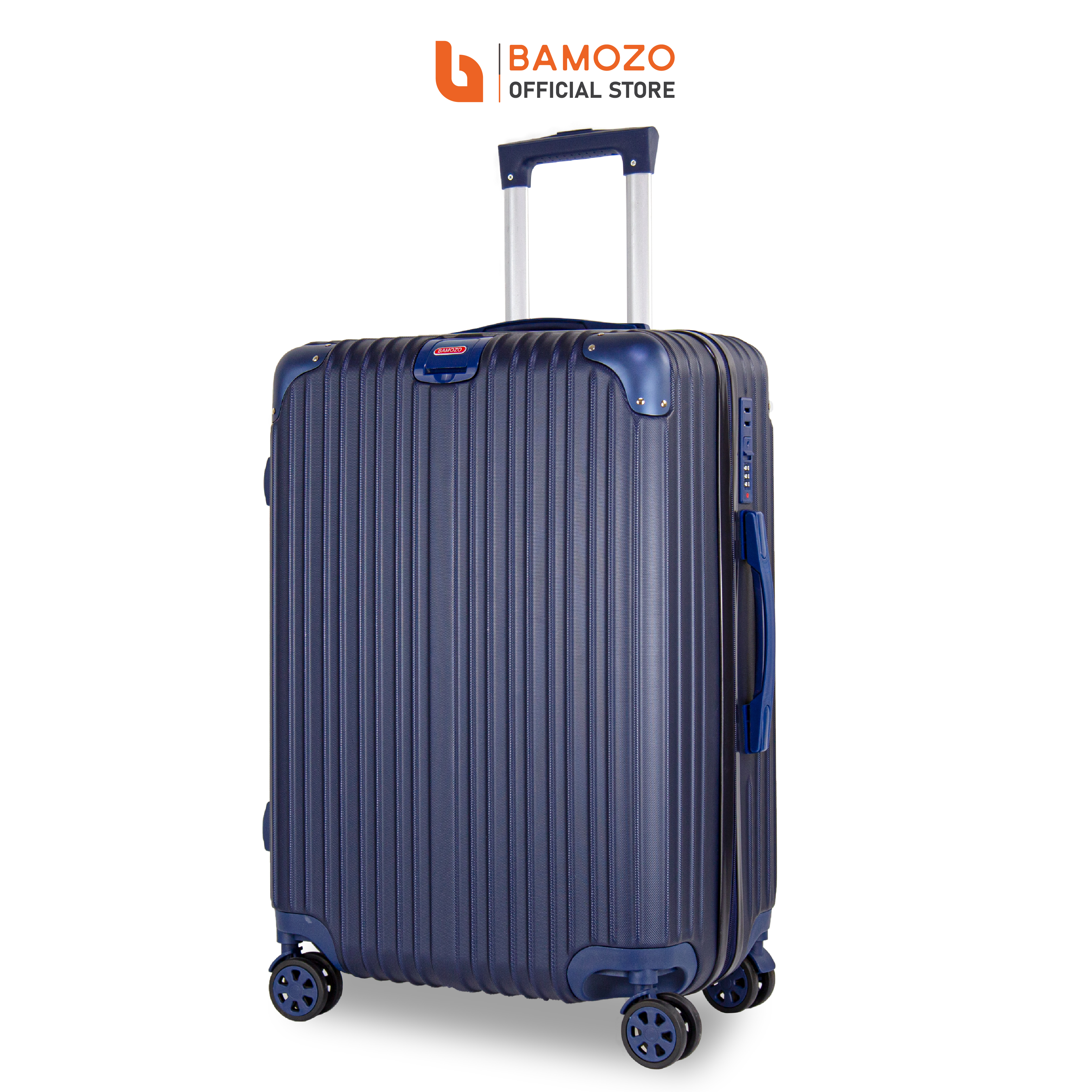 Vali du lịch BAMOZO 8809 MÀU XANH THAN size 20/24/28 , vali nhựa kéo bảo hành 5 năm