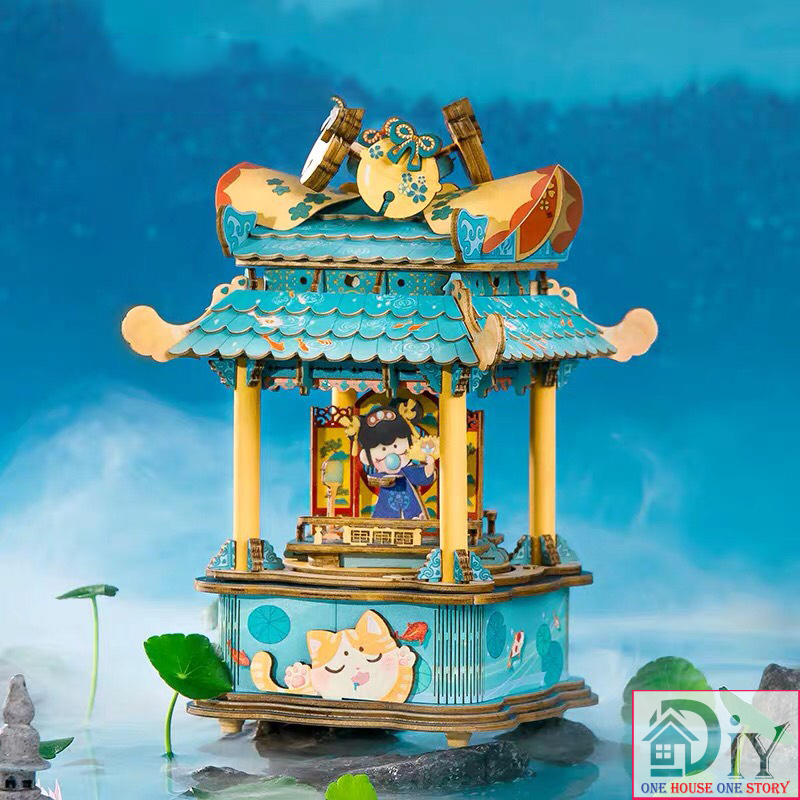 Hộp âm nhạc Robotime | Music Box NANCI tự lắp ráp bằng gỗ 3D DIY - AMU03 - Quà tặng sinh nhật giáng sinh tự làm bằng gỗ