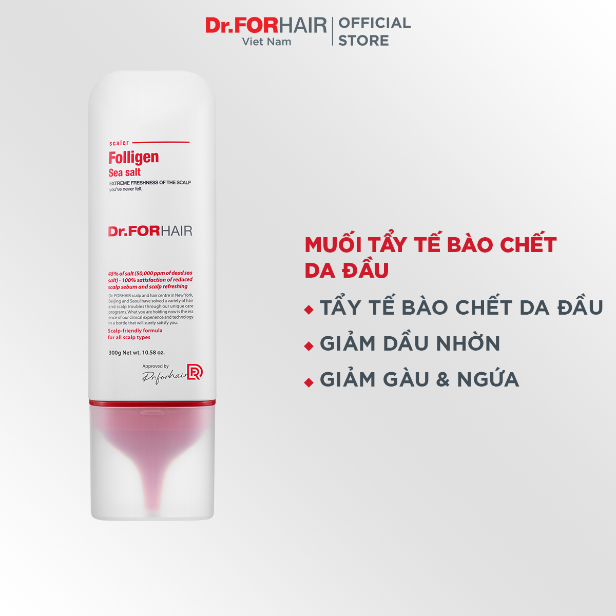 Muối tẩy tế bào chết, làm sạch da đầu Dr.FORHAIR Sea Salt Scaler 300g