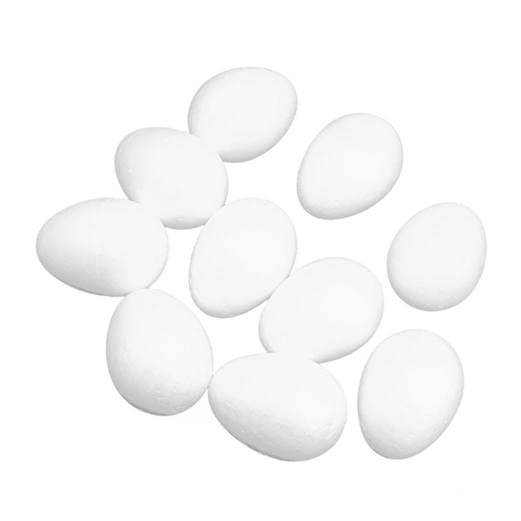 10Pcs White Modelling Craft Polystyrene Foam Eggs 8cm