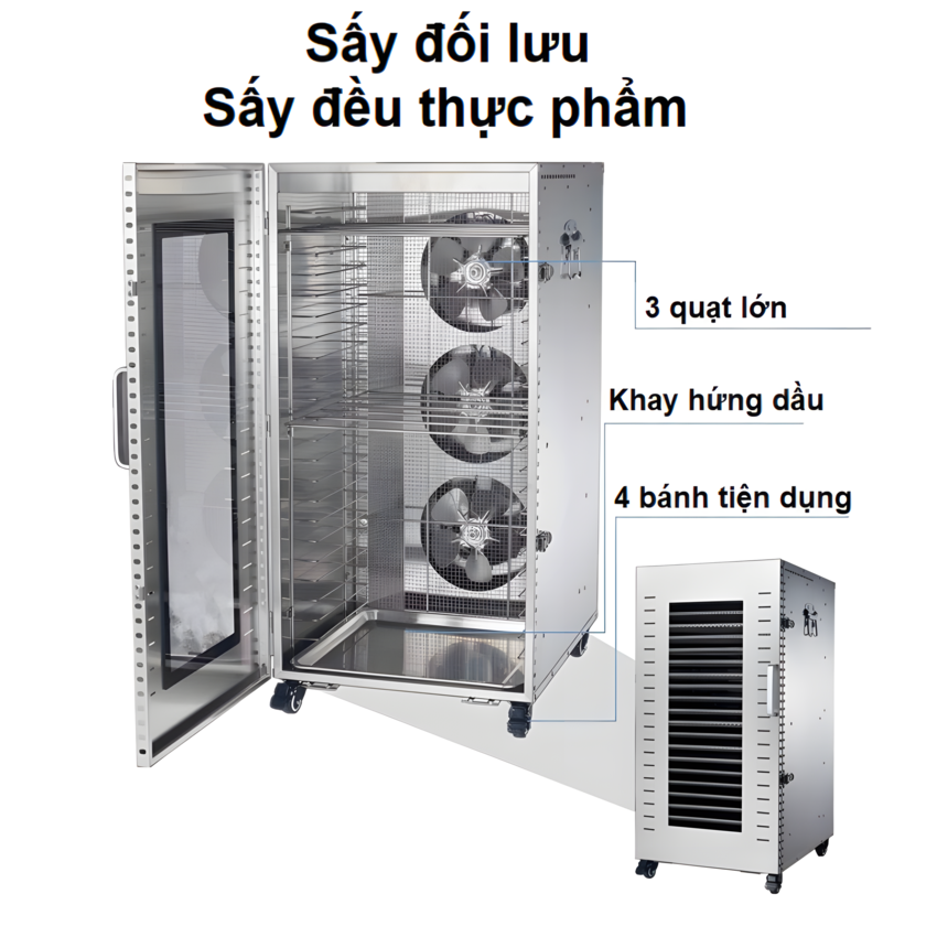 Máy sấy thực phẩm công nghiệp, dung tích 210 lít, 22 khay. Thương hiệu Mỹ cao cấp Septree DBC-22A. Hàng chính hãng