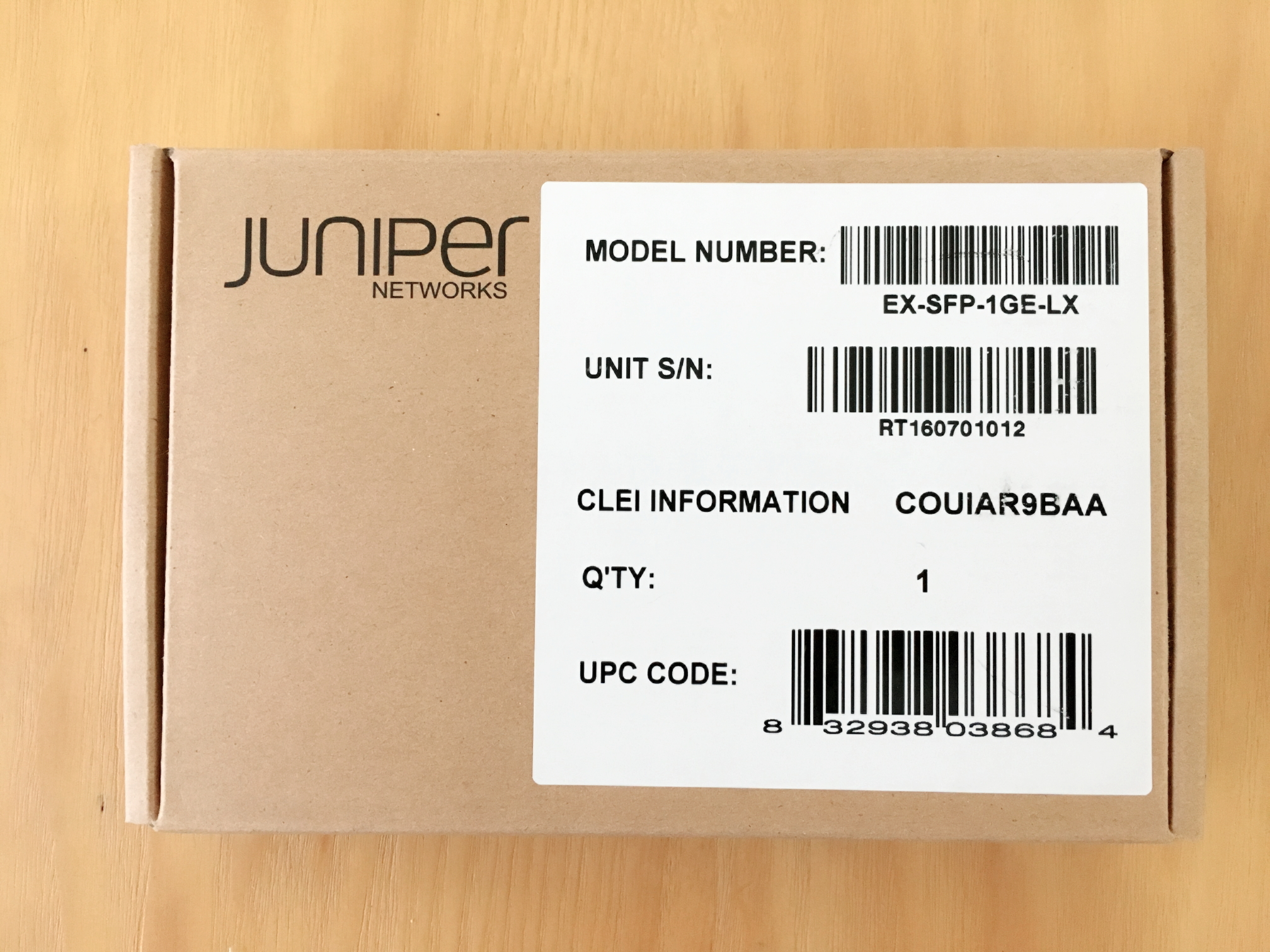 Module quang Juniper EX-SFP-1GE-LX SFP 1000Base-LX 1310nm 10km SMF - Hàng nhập khẩu