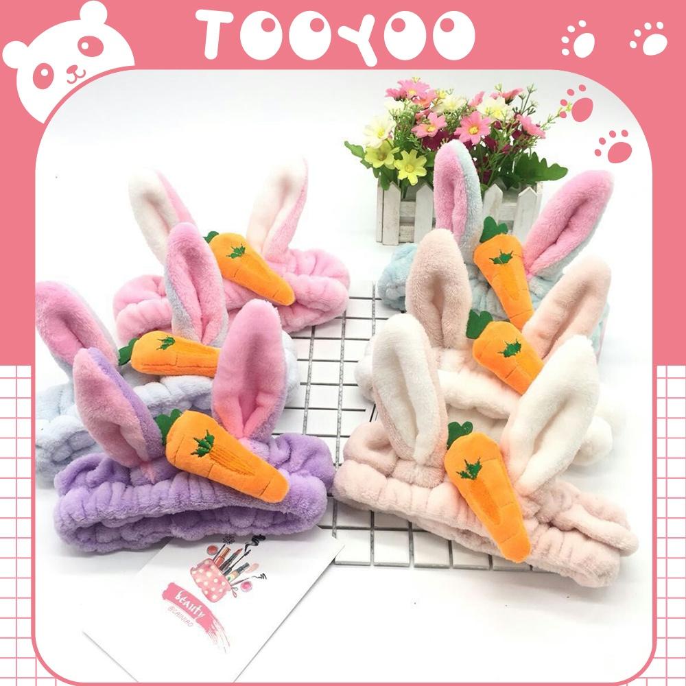 Băng đô rửa mặt, trang điểm tai thỏ và củ cà rốt dễ thương cute TooYoo TY0107