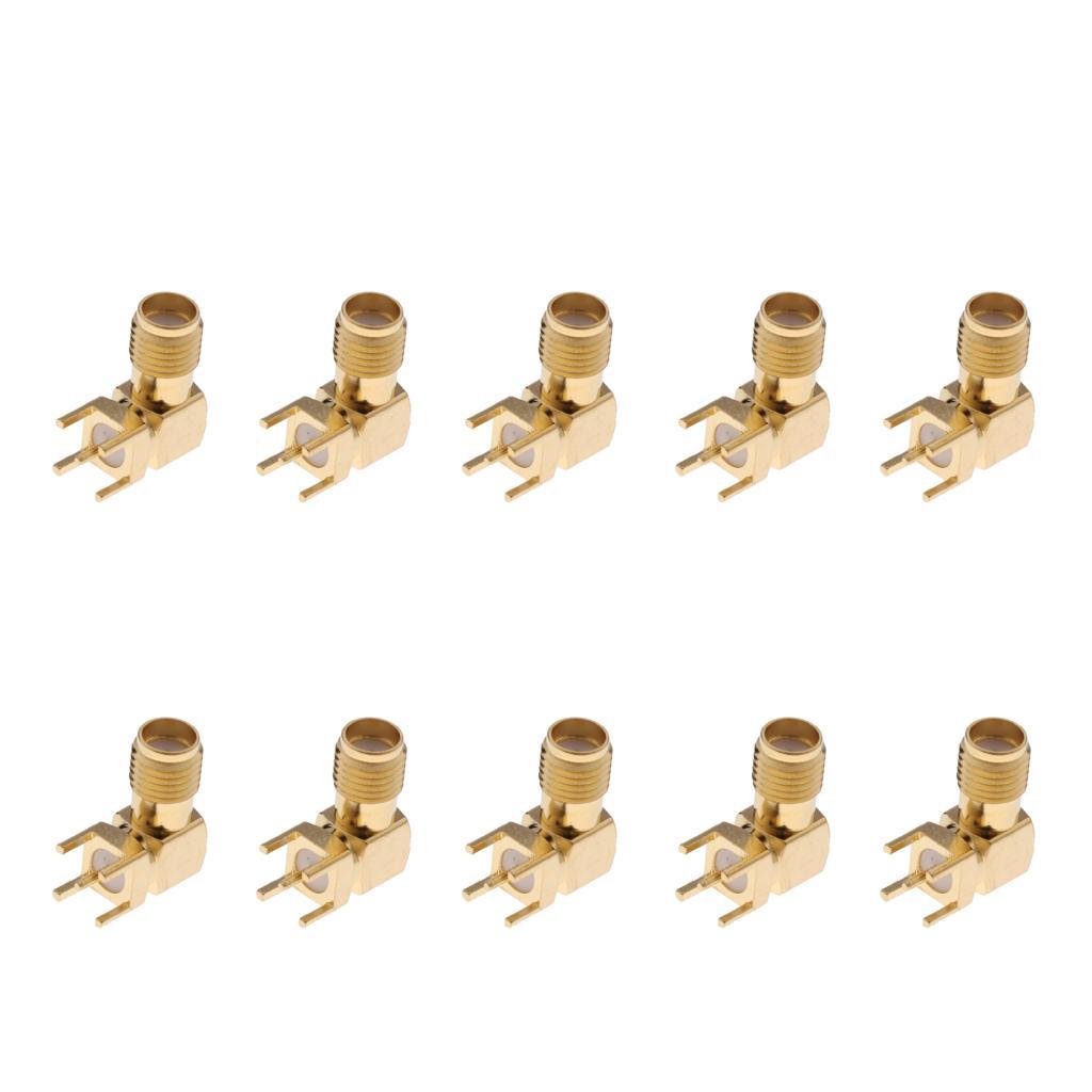 10x RF Female Jack Right Angle 90 Degree Metal Coaxial Adapter Connector