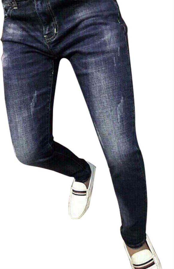 Quần Jean Nam Hạnh Phúc Bạc Gối 07 – Xanh Tím Than Size 31