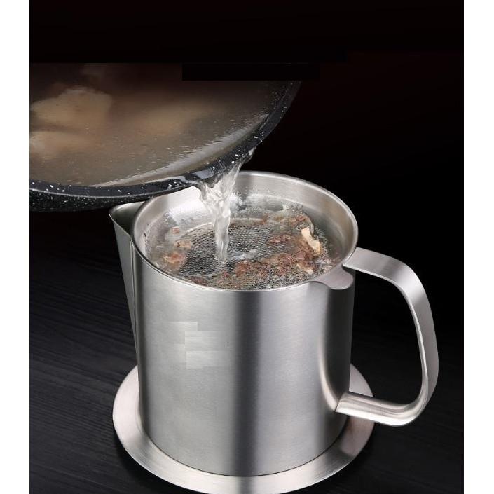 Ca Lọc Dầu Inox 304 - 14.5X14.5Cm 562G 1100Ml - CH Hương Thị Miễn Phí Vận Chuyển