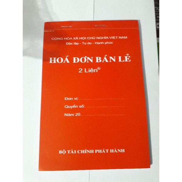 Hóa đơn bán lẻ liên cacbon - 2 liên M hàng đẹp, cao cấp màu đỏ 2 liên để giấy than, có rãnh xé