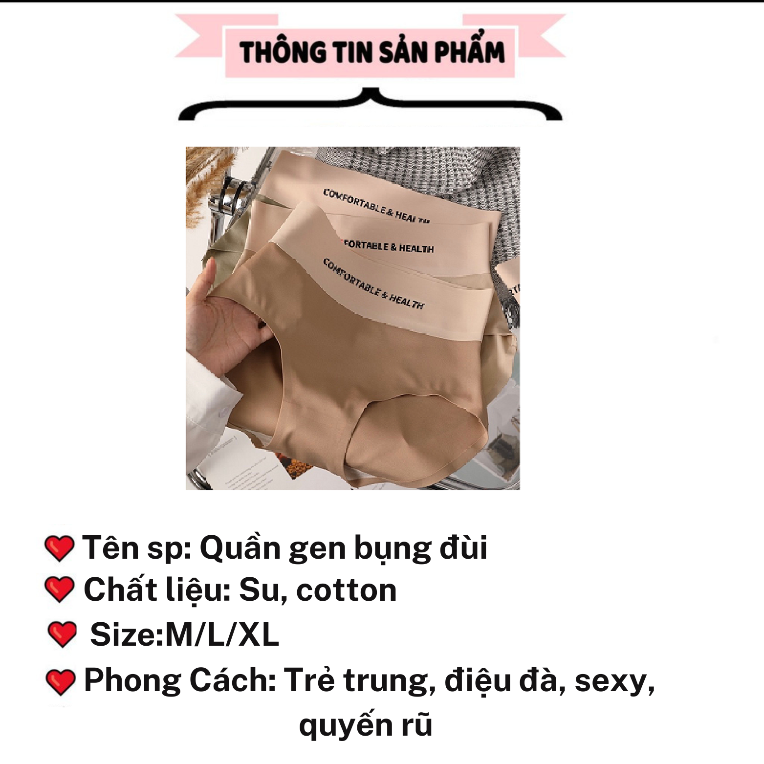 Combo 5 Chiếc Quần Lót Nữ, Quần Lót Nữ Cạp Cao Comfortalbe&Health, Quần Chip Nữ Cao Cấp Cho Vòng Eo Thon Gọn, Chất Su Lụa Siêu Mát
