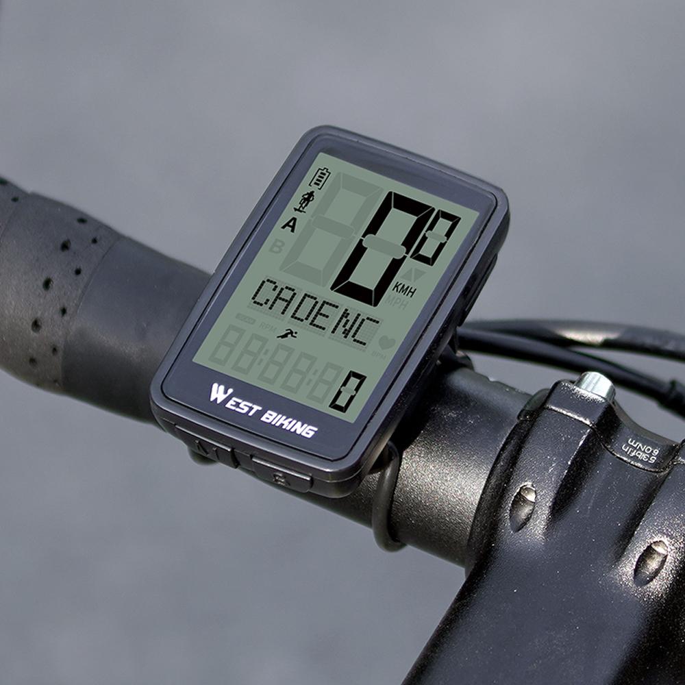 Hình ảnh Máy đo tốc độ MTB WEST BIKING Không dây Song ngữ cho xe đạp Đa chức năng Đèn nền toàn màn hình