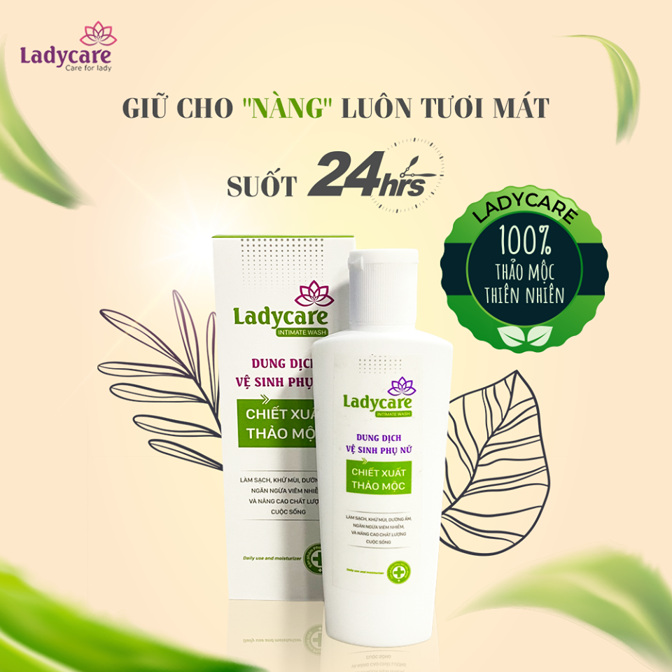 Dung dịch vệ sinh phụ nữ dạng gel Ladycare chiết xuất thảo mộc (100ml/chai)