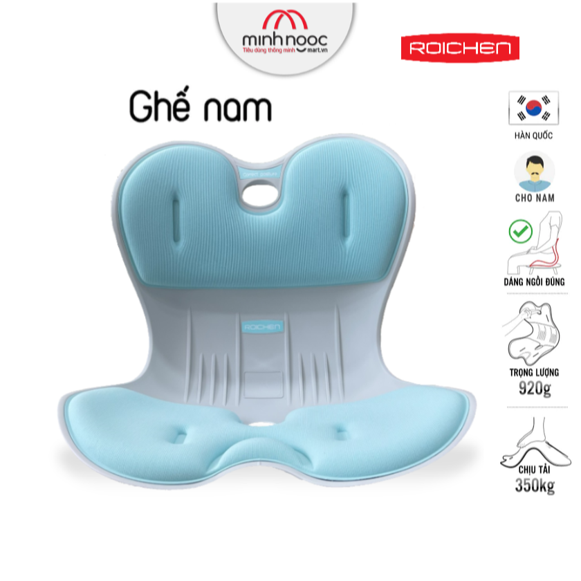 Ghế Chỉnh Dáng Ngồi Đúng - Roichen Hàn Quốc Made In Korea. Dùng Cho Nam, Nữ, Trẻ Em. Hàng Chính Hãng - Ghế Nam, Xanh Dương
