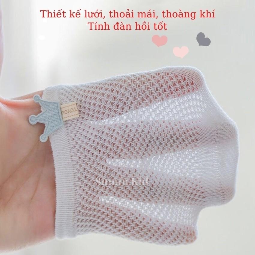 Tất cho bé sơ sinh mẫu vớ cho bé sơ sinh từ 0 đến 12 tháng dành cho bé trai, bé gái dạng lưới (1 SÉT 3 ĐÔI)