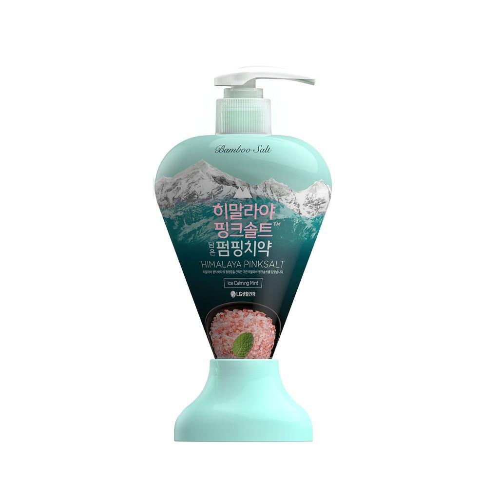 Combo 2 Kem đánh răng dạng vòi Bamboo Himalaya Pink Salt Pumping Ice Calming Mint Hương Bạc Hà Mát Lạnh 285gx2