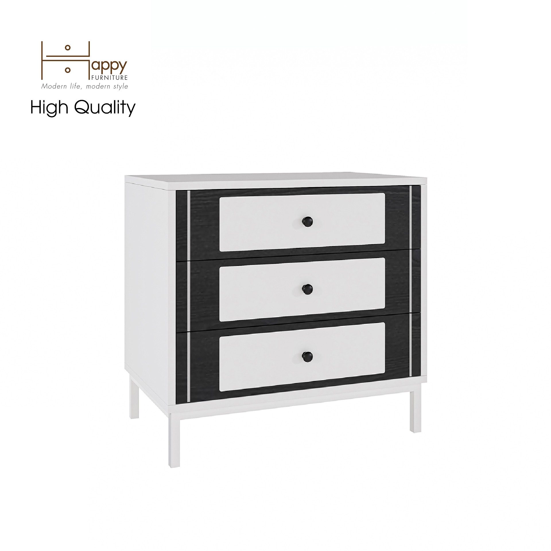 [Happy Home Furniture] TAKO, Tủ lưu trữ 3 ngăn kéo - chân sắt , 64cm x 40cm x 61cm ( DxRxC), THK_131
