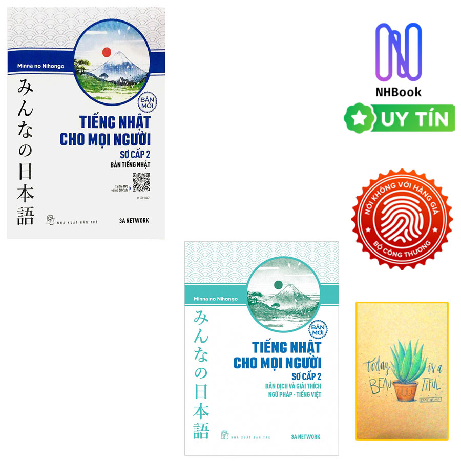 Combo Minna no Nihongo Bán Chạy: Giáo Trình Tiếng Nhật Cho Mọi Người Sơ Cấp 2 + Bản Dịch Và Giải Thích Ngữ Pháp - Tiếng Việt Sơ Cấp 2