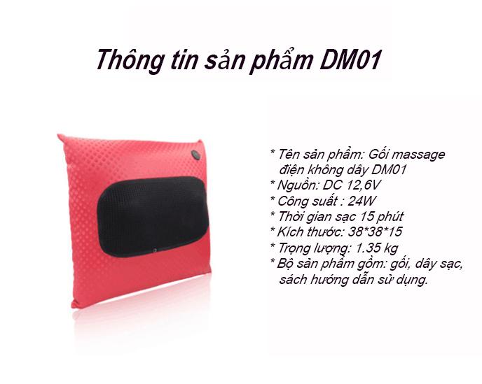 Gối massage không dây sạc pin dùng trên ô tô SS-8618