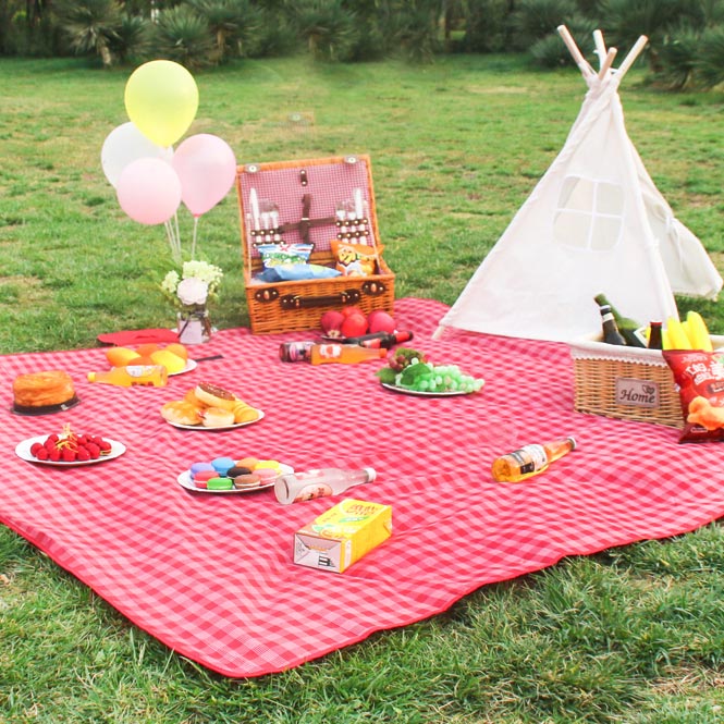 THẢM DÃ NGOẠI, DU LỊCH, PICNIC CAO CẤP - Chống thấm nước, họa tiết caro, gấp gọn tiện lợi - 2 kích thước khách chọn màu!