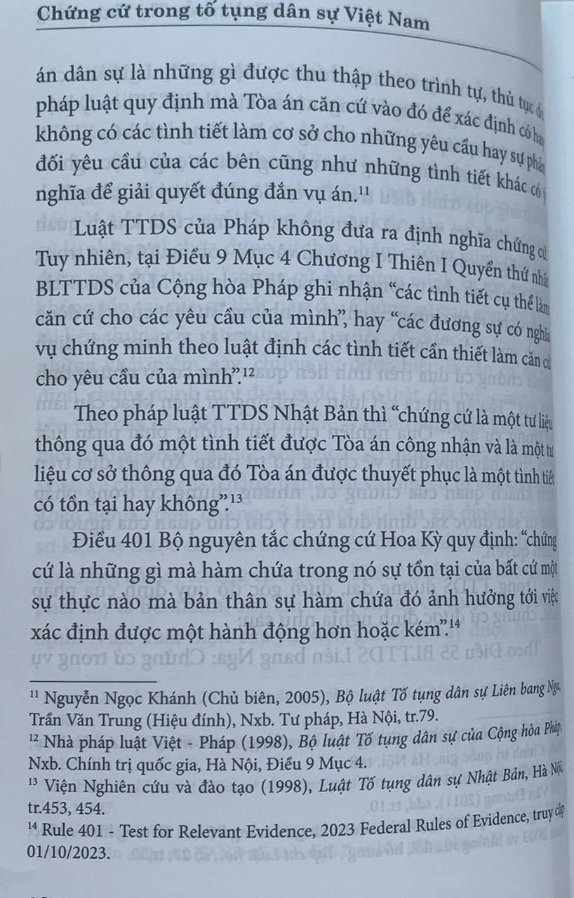 Chứng cứ trong tố tụng dân sự Việt Nam (Sách chuyên khảo)