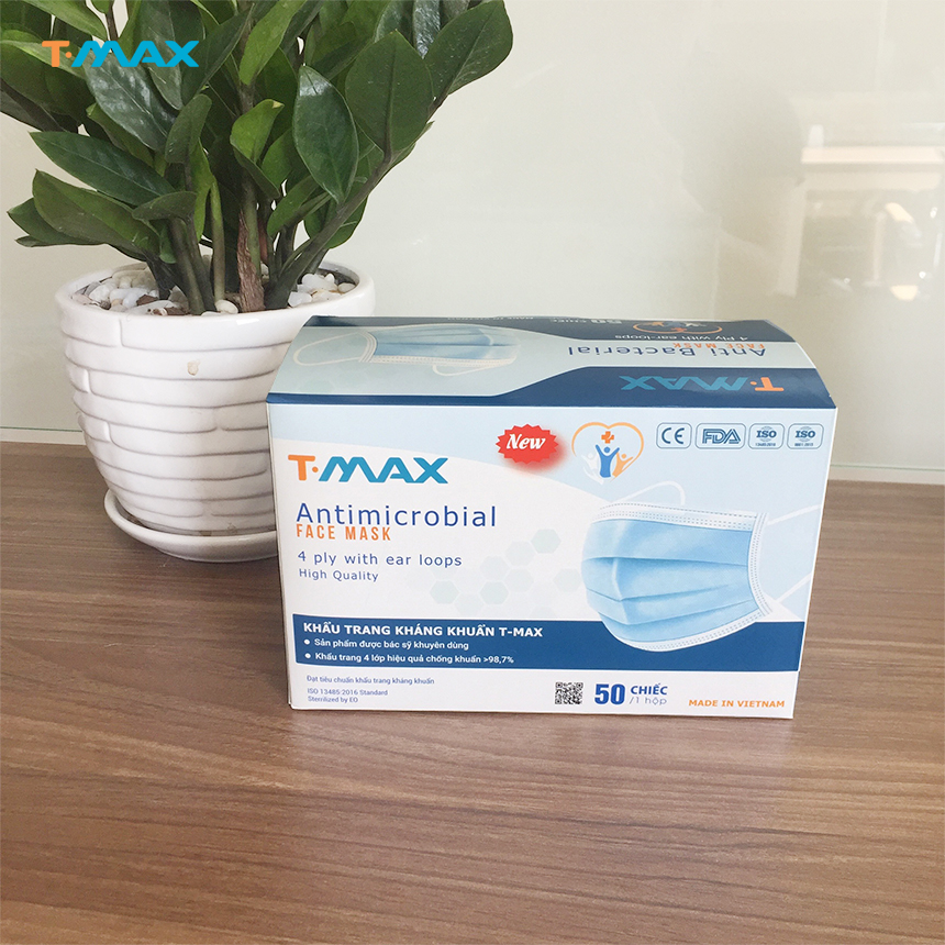 - Khẩu Trang Y Tế Cao Cấp Tmax - 4 Lớp Kháng Khuẩn / 99% Lọc Khuẩn, Bụi, Virus / Người Lớn – HÀNG CHÍNH HÃNG