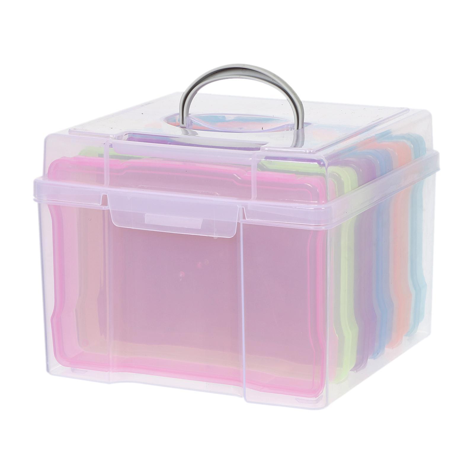 Greeting Card Storage Box Storage Bin Portable File Holder Photos Organizer Box for Card Holiday Letter Office Birthday Gift