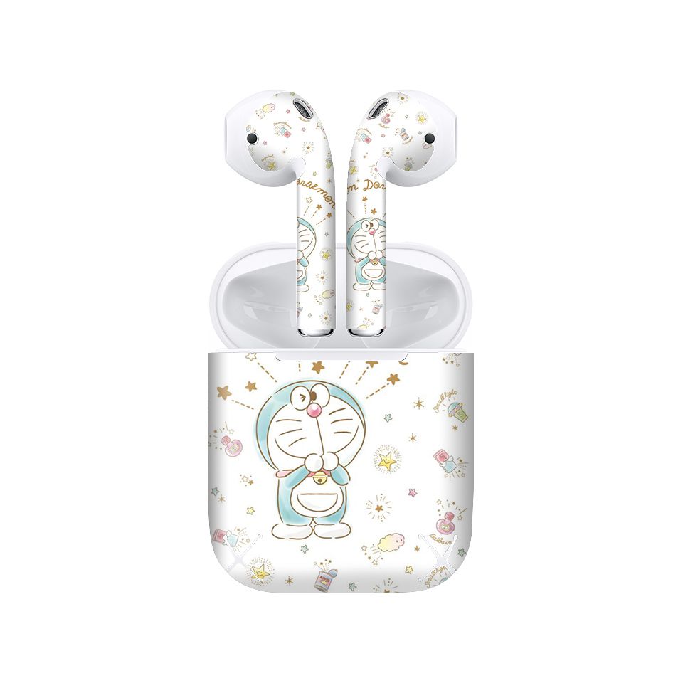 Miếng dán skin chống bẩn cho tai nghe AirPods in hình Doremon - Dor024 (bản không dây 1 và 2)