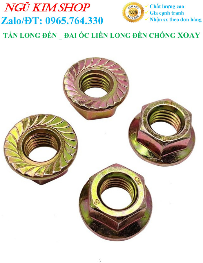 TÁN LONG ĐỀN _ ĐAI ỐC LIỀN LONG ĐỀN CHỐNG XOAY M4, M5, M6