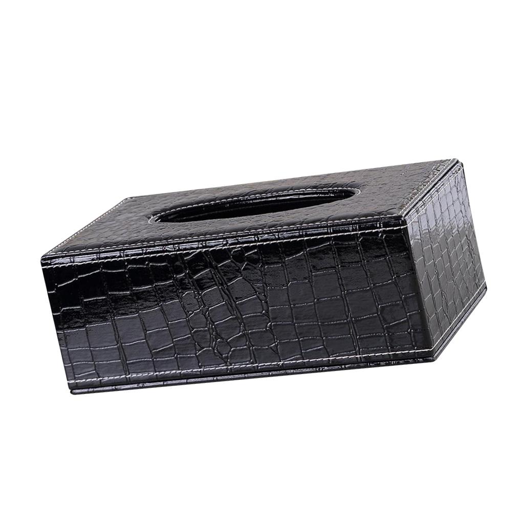 Crocodile Print Napkin Holder Leather Tissue Box Car Paper Storage Container